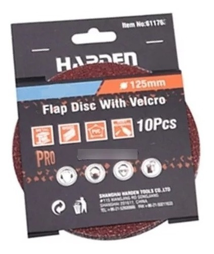 Imagen 3 de 5 de Set 10 Discos De Lija 125mm Con Velcro Harden