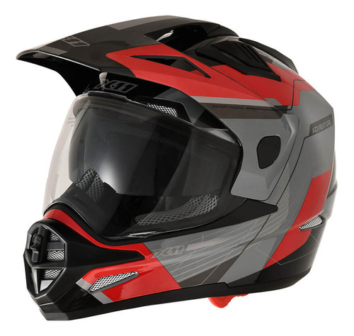 Capacete para moto X11  Crossover  cinza e vermelho tamanho 58 