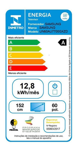Imagem 12 de 12 de Smart Tv Samsung 60, 4k Ultra Hd Un60au7700gxzd, Wi-fi