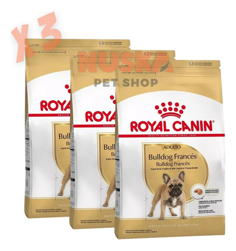 Royal Canin Bulldog Francés Adulto 7.5 Kg X 3 Unidades