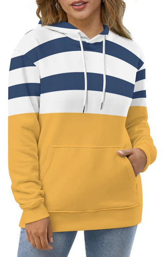 Sudadera Con Capucha 3d De Moda A Rayas Azules Y Blancas Con