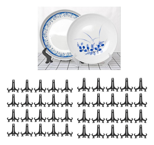 40x 5 And 6 Black Picture Plate Holder Plastic Display