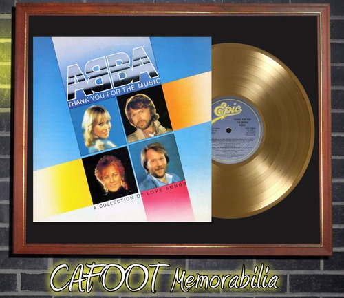 Abba Thank You For The Music Tapa Lp Y Disco Oro Enmarcado