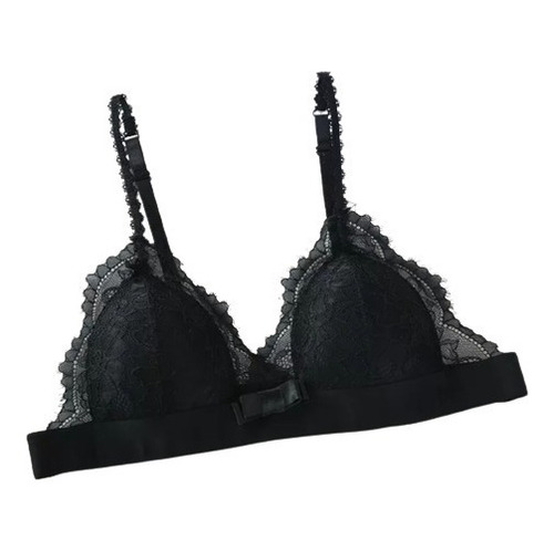 Bralette De Encaje - Talla S/m - Negro