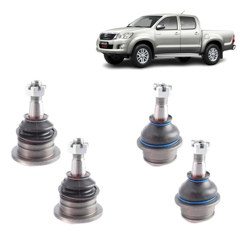 Set 4 Rotula Bandeja Superior + Inferior Toyota Hilux 05-15