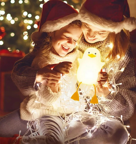 Lámpara De Pato Recargable Luz Nocturna Infantil Blanco