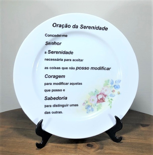 Prato Decorativo Oração Da Serenidade 25,5cm