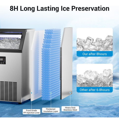 Máquina De Hacer Hielo 165 Libras En 24 Horas Debajo Del Mos Color