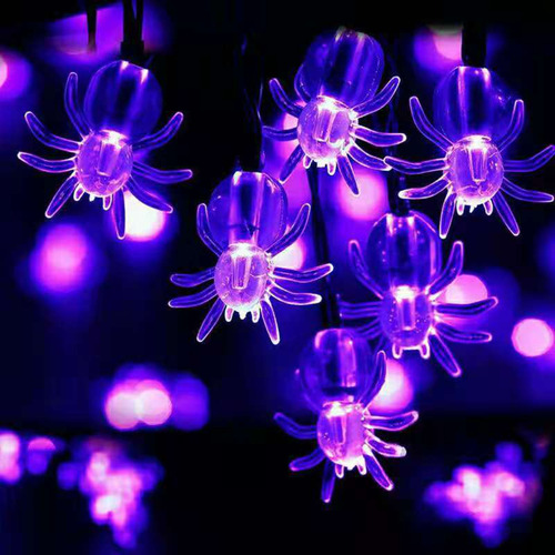 Cadena De Luces Spider H Para Decoración De Halloween, Exter