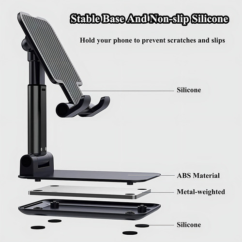 1 Soporte Universal Plegable Para Teléfono Celular Portátil Para Color Negro