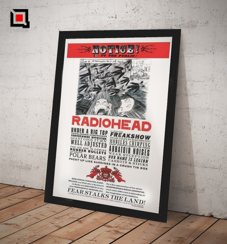 Cuadro Radiohead Notice Lamina Cuadro Vidrio Poster