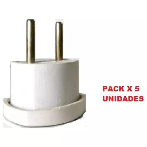 Adaptador Enchufe 3 Patas A 2 Patas Cilindricas