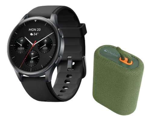 Pack Smartwatch Lhotse Vibe 05 Black + Parlante Verde