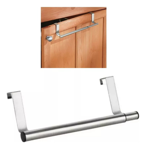 Toallero Extensible En Acero Inoxidable Para Puertas 40 Cm