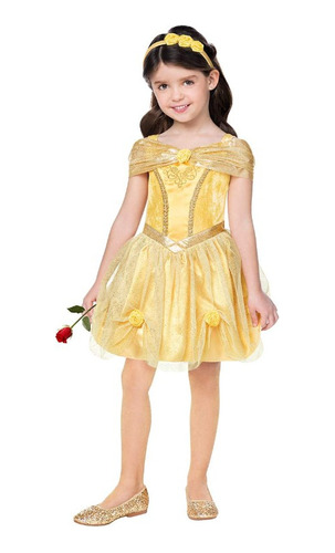 Disney, Beauty & The Beast/la Bella Y La Bestia, Disfraz/cosplay Bella Vestido Corto, Niña Pequeña