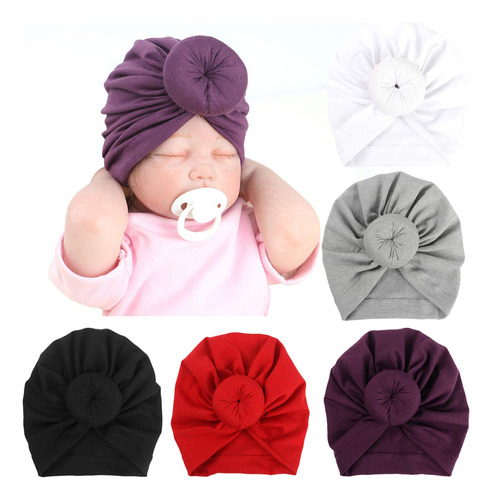 Dreshow Bqubo - Gorro Para Beb, 5 Piezas, Turbante, Nudo Tur