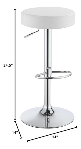 Taburete De Bar Ajustable Coaster Blanco 102550