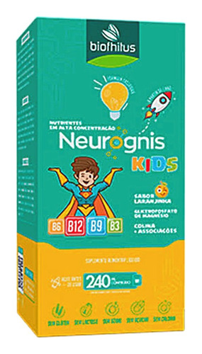 Neurognis Kids Vitaminas B12, B9, B3, B6 Sab Laranja - 240ml