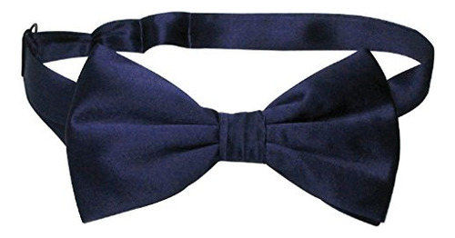 Vesuvio Napoli 100% Seda Bowtie Sólido Color Azul Marino Pa