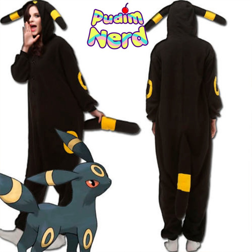 Anime Pokemon Umbreon Pijama Macacão Kigurumi Cosplay