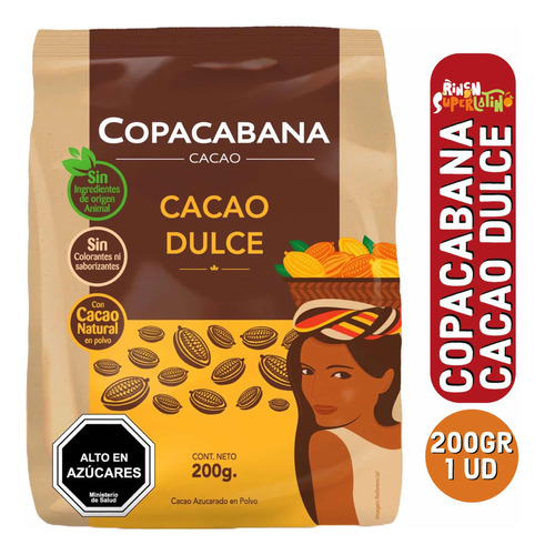 Cacao En Polvo Dulce Copacabana 200gr