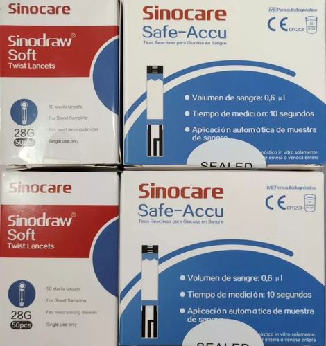 100 Tiras Safe Accu + 100 Lancetas - Ei2 R