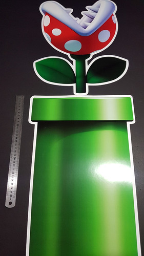 Cartel Figuras Deco Planta Tubo Super Mario 90cm