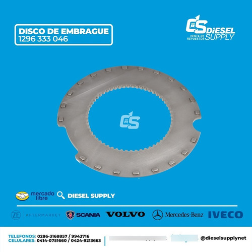 Disco De Embrague Caja Zf 16s221 Y 16s2280