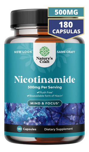 Nicotinamida Nicotinamide Vitamina B3 Flush Free Capsulas 