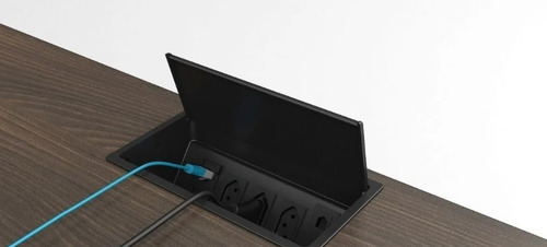 Imagem 5 de 7 de Mesa Escritório Plataforma 6 Lugares 2,70x1,20 Estação Preto