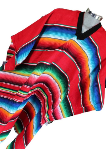 Jorongo Poncho Mexicano Sarape Saltillo Adulto Extra Grande