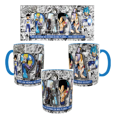 Taza Cerámica Color/regalo A Papá/325ml/frase Con Personaje/ Vegeta