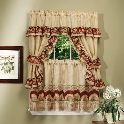 Juego De Cortinas Para Ventana Con Estampado De Cabaña, 57 P