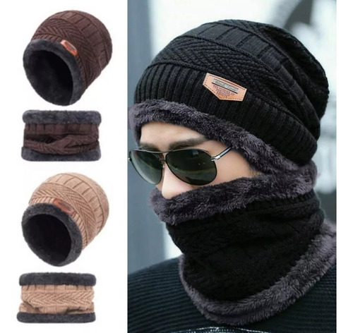 4 Set Gorro Y Cuello Invierno De Lana Con Interior Chiporro