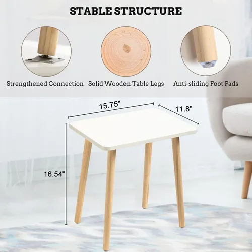 Mesas Auxiliares Boho Con Patas De Madera, Fácil Montaje