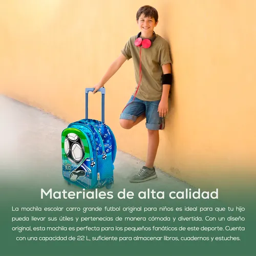 MOCHILA DE RUEDAS DISEÑO BALÓN DE FUTBOL