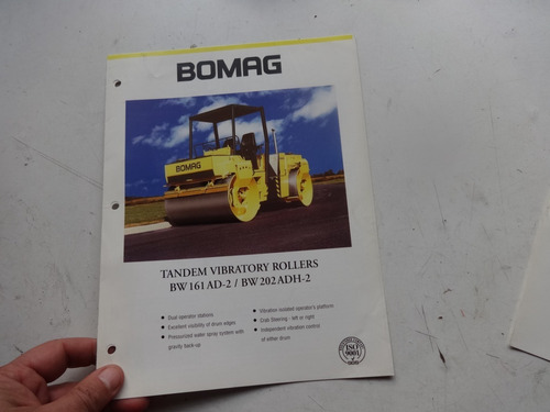 Folleto Tractor Aplanadora Bomag Bw 161 Antiguo Compactado