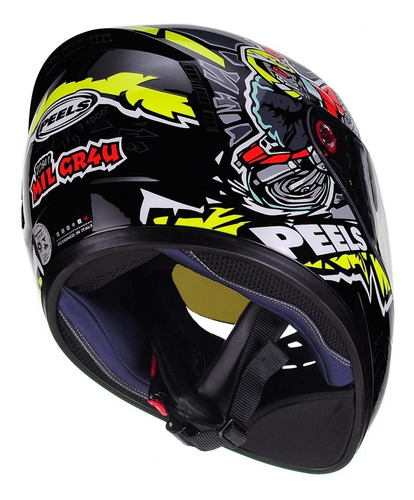 Imagem 4 de 4 de Capacete Moto Original Peels Icon Mil Grau Preto Brilhante