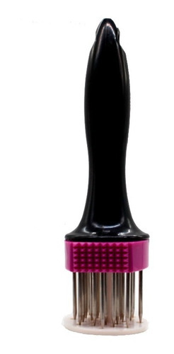 Martillo Ablandador Carne Con Agujas Acero Inoxidable Cocina Color Mango Negro-morado