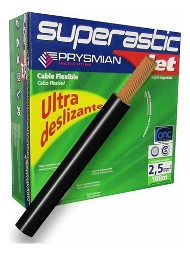 Cable Unipolar 2.5mm 100mts Superastic Pirelli Prysmian