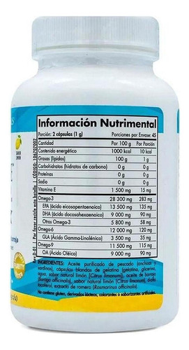 Nn Complete Omega 3 Para Adolescentes Limón 90 Caps