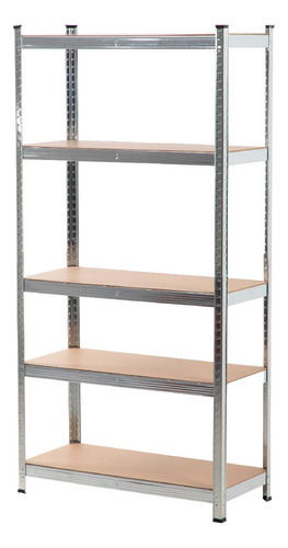 Estante Anaquel Organizador 5 Repisas Rack Multiuso Metalico (LAxANxAL) 90x40x180 cm Ajustable Madera MDF Maxima Capacidad de 175 kg con Esquineros Protectores de Plastico Mueble Armable