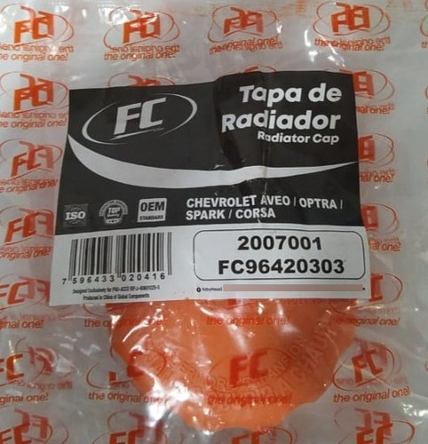 Tapa De Reservorio Fc 96420303 Aveo / Optra / Corsa / Spark