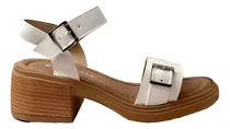 Comprar Sandalia Blanca Nazaria Mujer Dama Hebilla