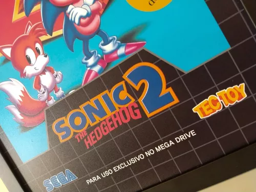 Quadro decorativo com moldura e vidro Sonic Mega Drive pôster