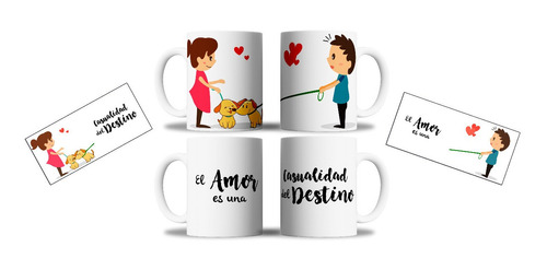 Tazas Ceramica 11 Oz Pareja Amor Es Una Casualidad Destino