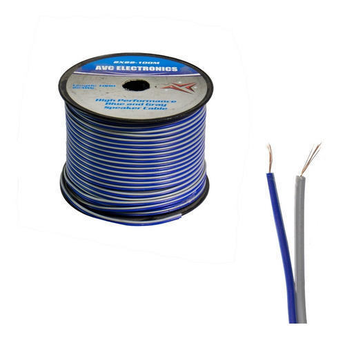 Cable Polarizado Avc 2x22 Azul-gris 100 Mts