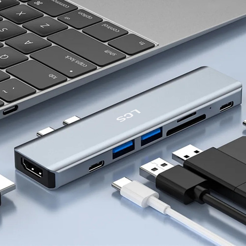Imagen 3 de 3 de Hub Adaptador 7 En 1 Macbook Pro Air Usb-c 3.0 Hdmi 4k Lcs
