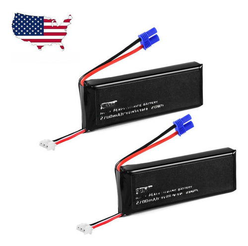 Estados Unidos 2pcs 7.4v Batería De Li-po De 2700mah De Hubs