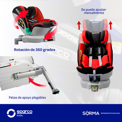 Imagen 3 de 10 de Butaca Base Isofix Rota 360° P/auto Bebe-infantil+pata Apoyo